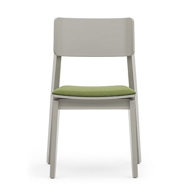 Offset 02812, Versatile wooden chair with padded seat
