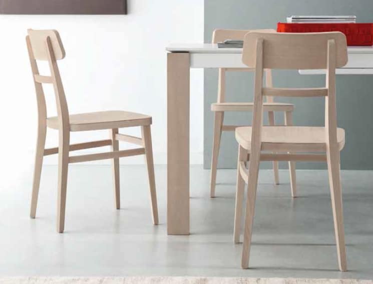 Padana, Wooden chair, lacquered or natural