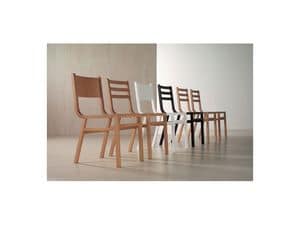 SLIM/ST, Chair fully made of wood, for kitchens