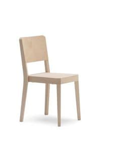 STEALTH, Stackable chair in beechwood for bars and kitchens
