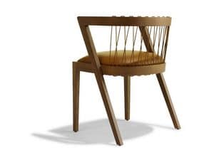 STRING, Chair with curved backrest and wide seat