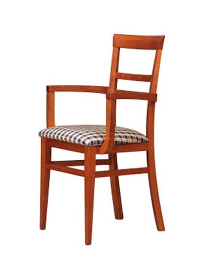 314 P, Wood chair, upholstered seat, for hotels