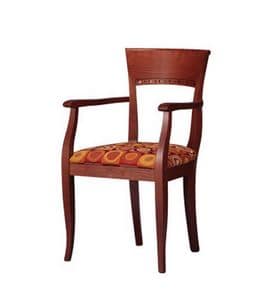 441, Beech wood chair with armrests, for hotels
