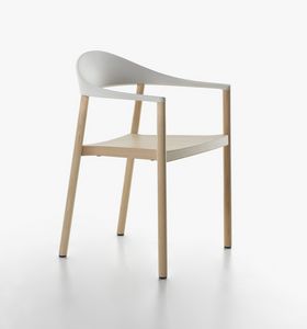 Monza armchair 1209-40, Stackable chair in painted ash, various colors