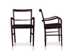 Vienna chair with armrests, Chair in wood with armrests for dining rooms and restaurants