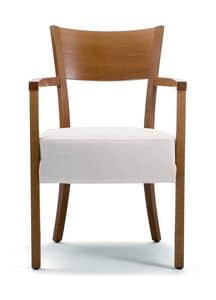 1026, Armchair in beech wood with upholstered seat