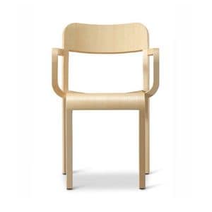 Blocco mod. 1475-40, Stacking armchair in painted ash, high design