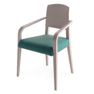 Piper 00821, Chair in solid wood, upholstered seat, fabric covering, modern style