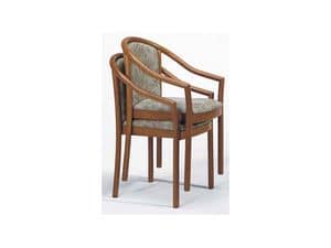 176 IMP, Padded stacking chair, wooden, for bars
