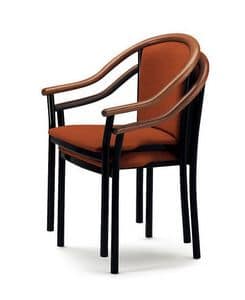 408, Chair with armrests, elegant and classic, for bars