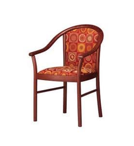 408, Upholstered chair, with armrests, for hotels and pubs