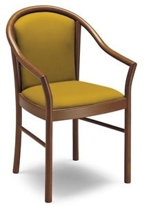 C11, Classic armchair with arms, in solid wood, for restaurants