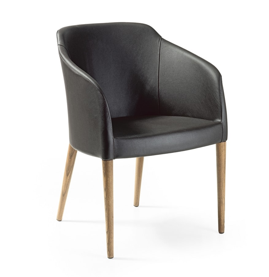 Brigitte pl wood, Armchair for waiting area and relaxation