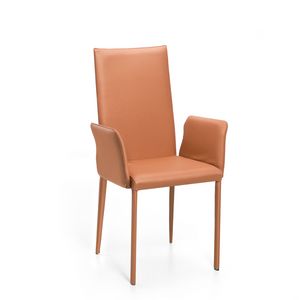 Jury high BR, Modern chair with arms and Suede fabric covering