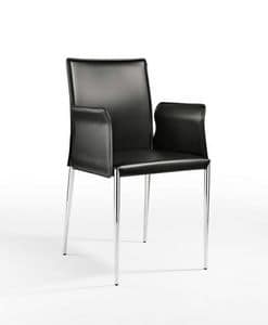 Mind Br, Dining chair, chrome tapered leg, for waiting room