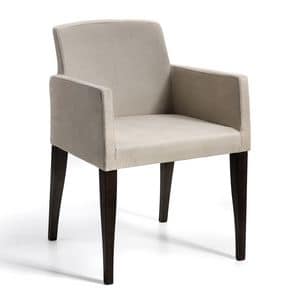 Paese, Modern armchair with wooden frame, for office