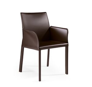XL BR, Armchair with leather covering suitable for bars