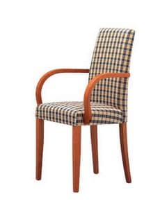 298, Chair with armrests, padded, for kitchens and restaurants