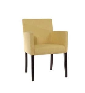 421, Upholstered armchair, linear style, for modern living room