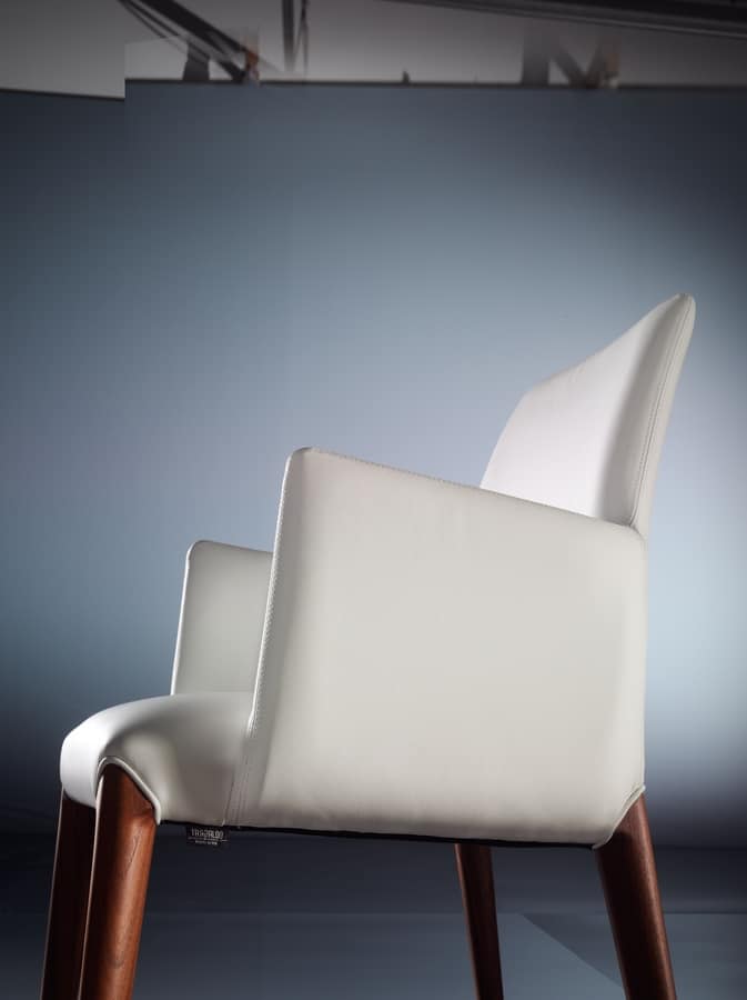 ART. 253/B INES, Modern small armchair, padded, wooden legs