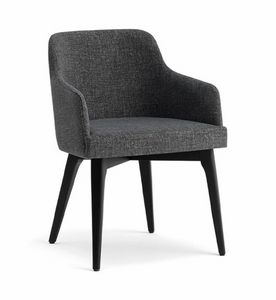 Aston, Modern armchair with wooden legs