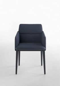 Aura P/4W, Armchair with armrests with wooden structure