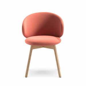 Belle 4WL, Padded armchair, with solid ash legs