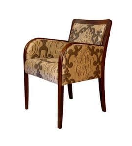 C21, Armchair in beech, upholstered, in classic style