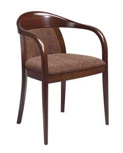 C25, Bentwood armchair with arms, upholstered seat and back, leather covering, for contract
