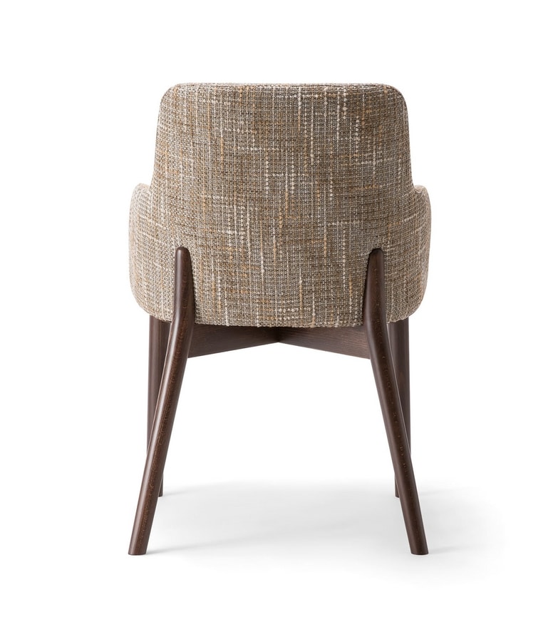 CELINE DINING CHAIR 077 PO, Armchair with solid beech legs