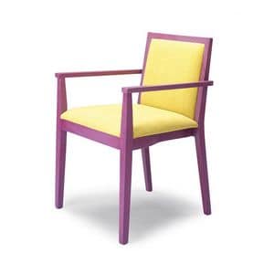 D05, Chair with armrests, made of beech wood