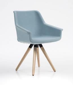 Dama, Elegant chair, wooden base, for offices and restaurants