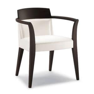 DEJAVU armchair 8631A, Chair with arms in wood Hotels