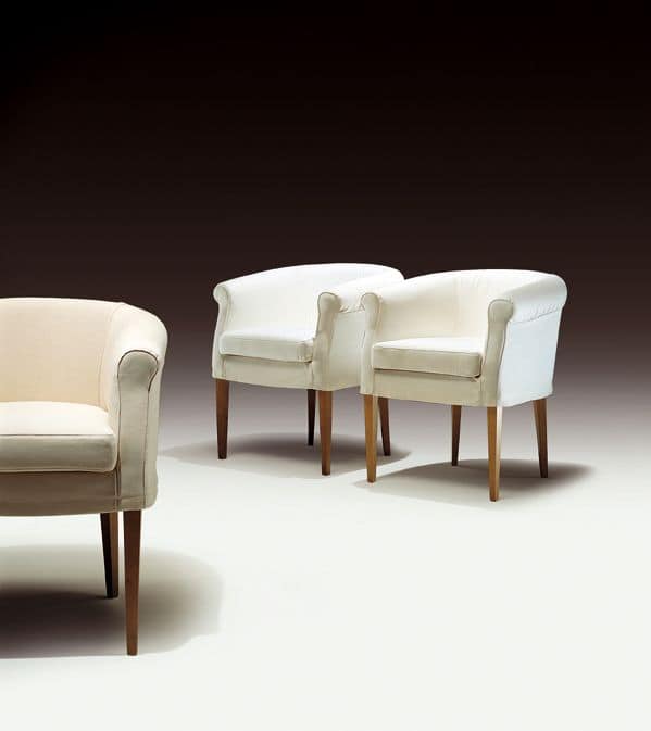 Isa, Armchair with fully removable upholstery, suitable for residential and contract situation