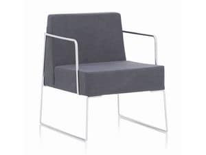 Kalida 604C , Armchair with sled base, modern style, for bar and reception