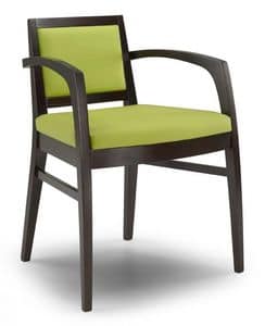 Ketty I, Modern chair with armrests, for restaurants and hotels