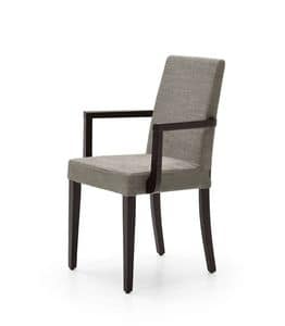 Kok chair with arms, Upholstered chair with armrests, for dining room
