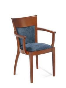 Lara I, Chair with armrests, in beech, in various colors