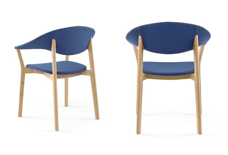 Lene P/FU, Design chair with armrests, essential, padded