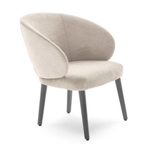 Lily 04571L, Lounge armchair with solid beech legs