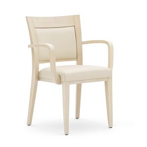 Logica 00927, Stacking chair, upholstered seat and back, wooden structure, for contract use