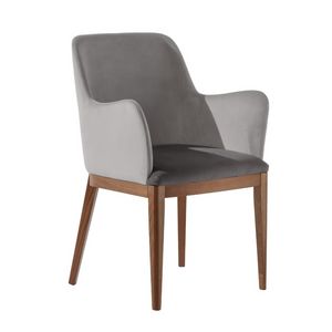 Margot P1, Upholstered armchair with shaped armrests