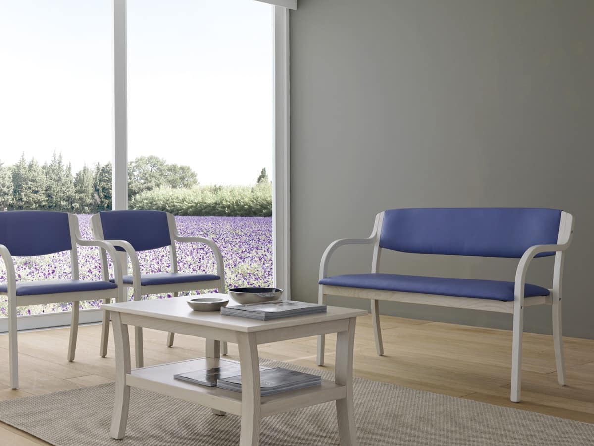 Marta 03 P, Chair with padded armrests with vivid colors for kitchens