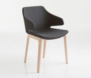MERAVIGLIA MV5, Design upholstered armchair, made of solid beech wood