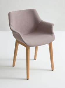 More BL, Armchair with wooden base, essential style