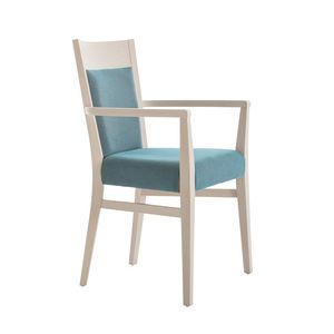 MP472EP, Padded chair with armrests for restaurant