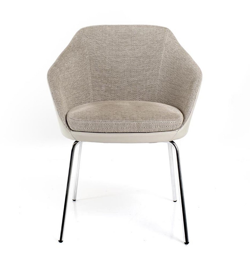 Nicki, Chair with double fabric leather cover