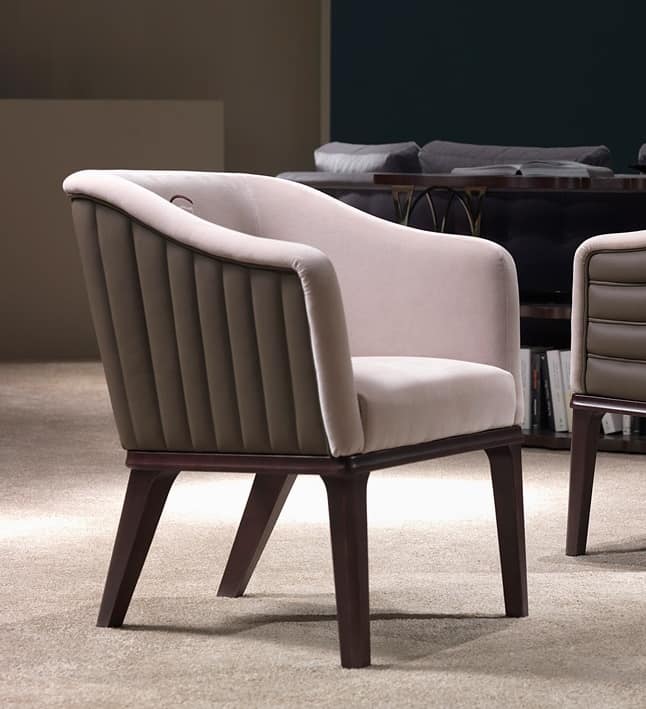 PO67 Club armchair, Armchair with vertical stitching