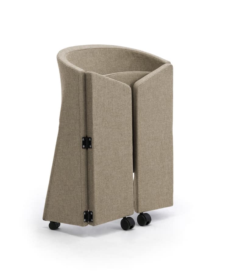 Reef foldable, Padded armchair with wheels, foldable