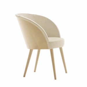 Rose 03037, Upholstered armchair with back of backrest in beech